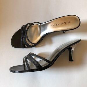 Black Glitter Rampage Frankie W/mirror heels